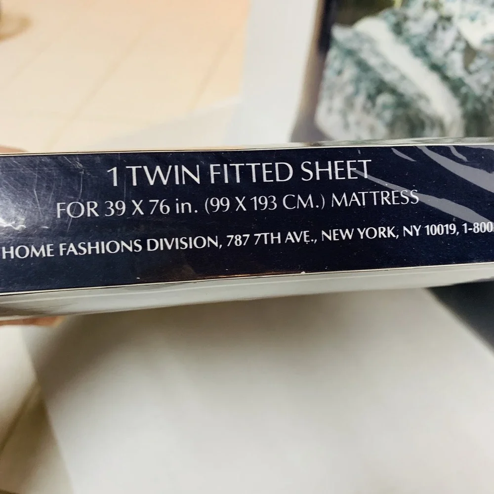 Vtg 2- Springmaid No Iron Percale Twin Fitted Sheet Green Ivy Made USA NOS NEW